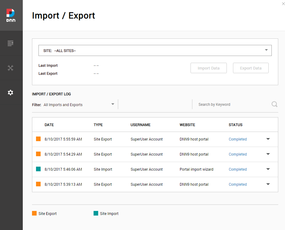 DNN import / export